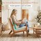 Corduroy Accent Chair with Lumbar Pillow Modern Upholstered Armchair Wood Frame Living Room Bedroom Lounge